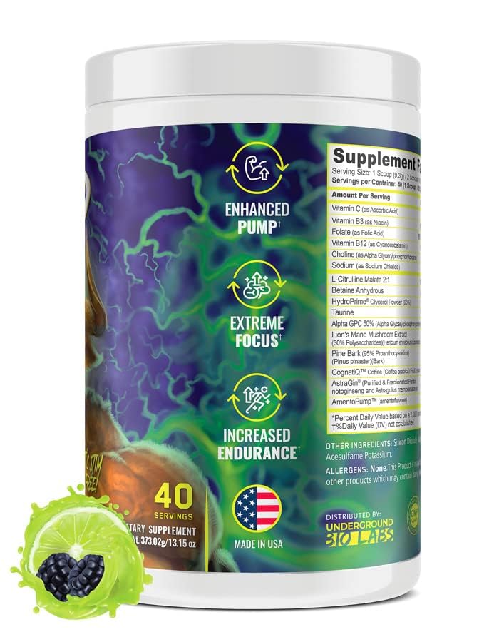 Underground Bio Labs Panda Pump scoop highlights 10g citrulline malate for potential pumps