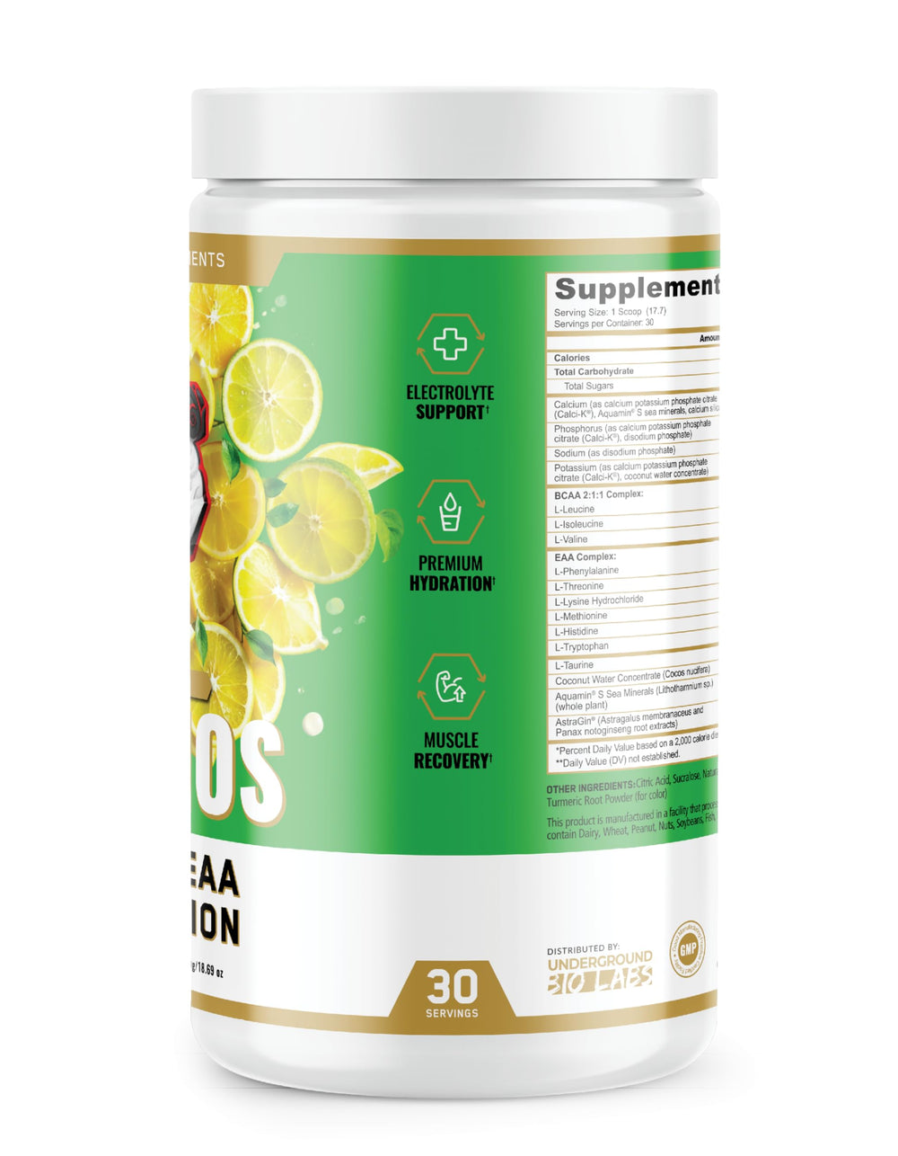 Panda Supps Aminos being poured into a glass for hydration and flavor.