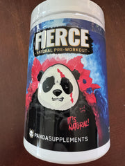 Underground Bio Labs Panda Supps Fierce Berry ingredient panel highlights endurance and focus boosters.
