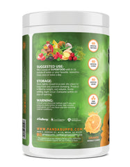 Panda Immune Boost powder jar hints at stress resilience and digestion support.