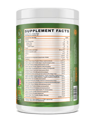 Organic 14-powder blend bag showcases variety and antioxidant-rich ingredients.