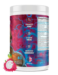 Serving scoop on table highlights convenient dosing for stimulant-free workouts.