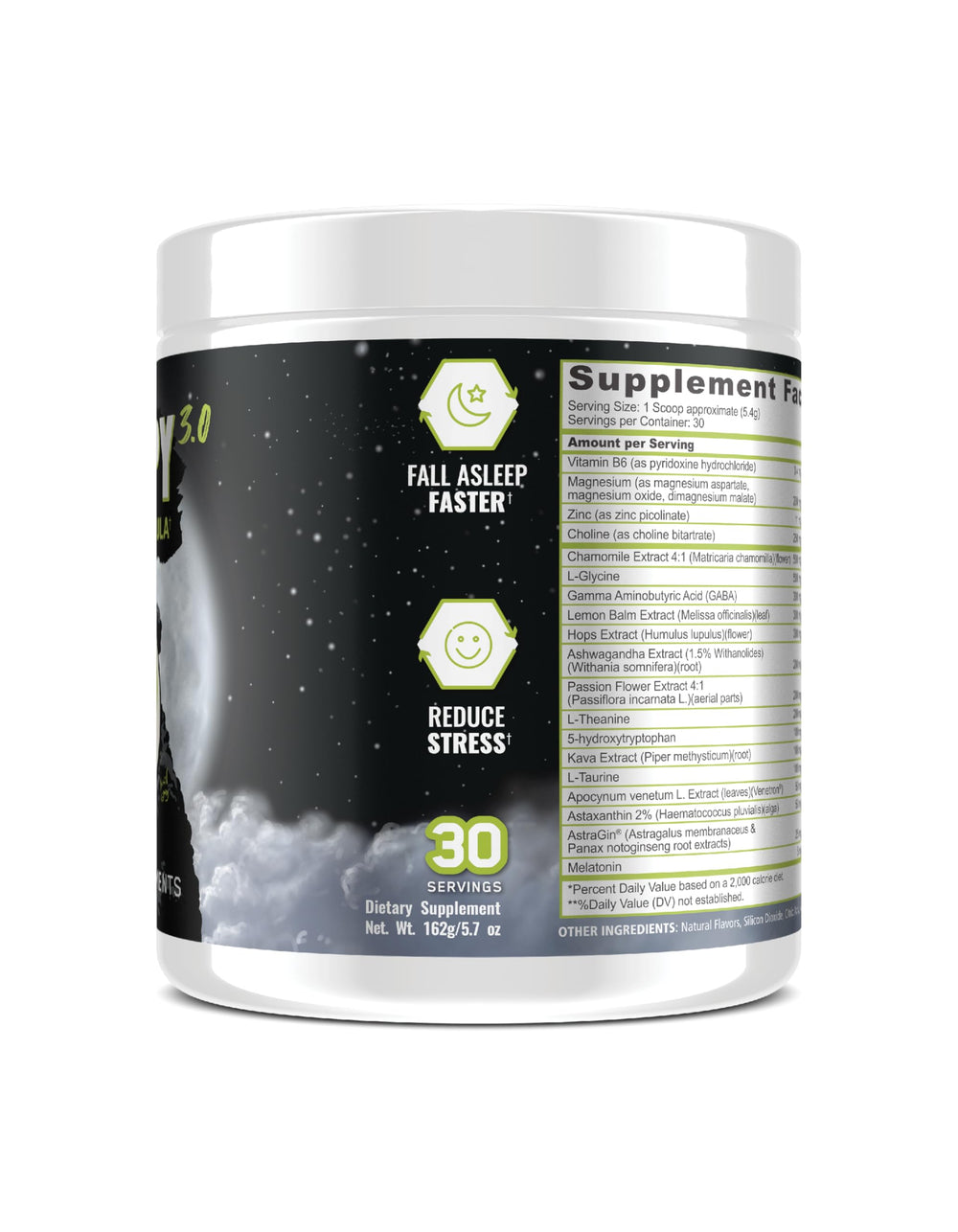 Sleepy 3.0 scoop image highlights simple nightly dosage.