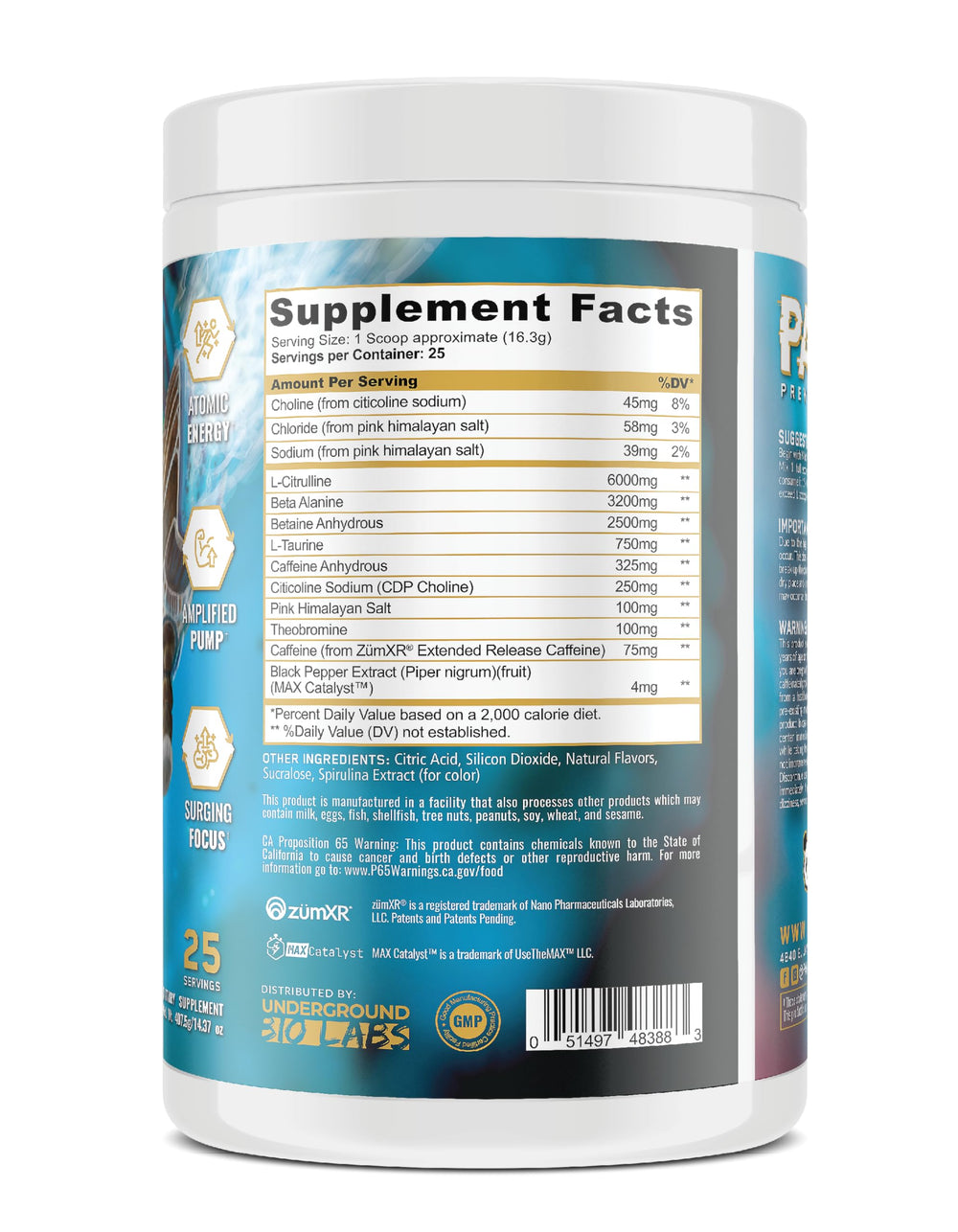Pando Pre-Workout scoop 16.3 g ready for fast-acting mix by Underground Bio Labs.