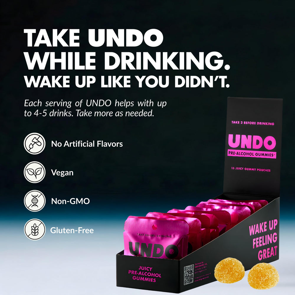 Label shows 15 servings for UNDO Gummies