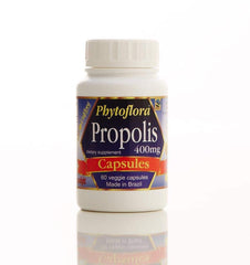 Uniflora Phytoflora green propolis capsules on bottle front for daily wellness.