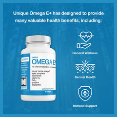 Unique E Omega E+ CoQ10 provides antioxidant protection for the heart.