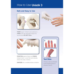 Unistik 3 Comfort lancet illustrating comfort zone technology for smoother lancing