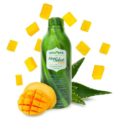Univera Aloe Select Mango bottle front promoting digestive health support.