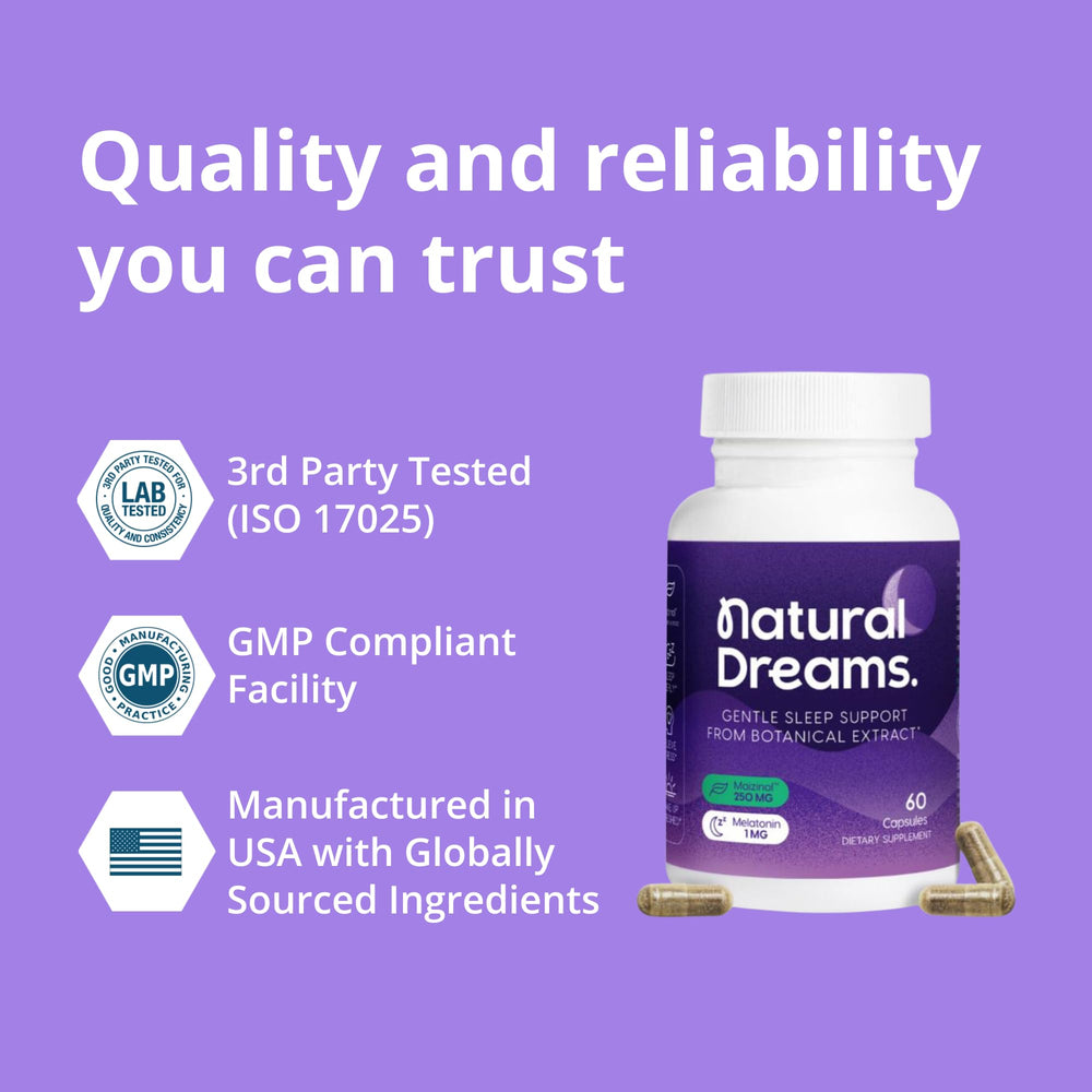 Univera Natural Dreams ingredient blend highlighting botanicals for restful evenings.