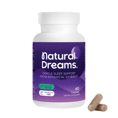 Univera Natural Dreams melatonin bottle promoting gentle sleep support.