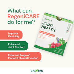 Close-up of Univera raspberry flavor highlighting a tasty joint care option.