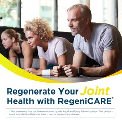 Univera RegeniCARE ingredients panel shows Univestin, glucosamine, chondroitin, MSM for joint health.