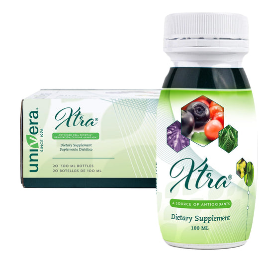 Univera Xtra Minis bottle offers convenient daily focus support.