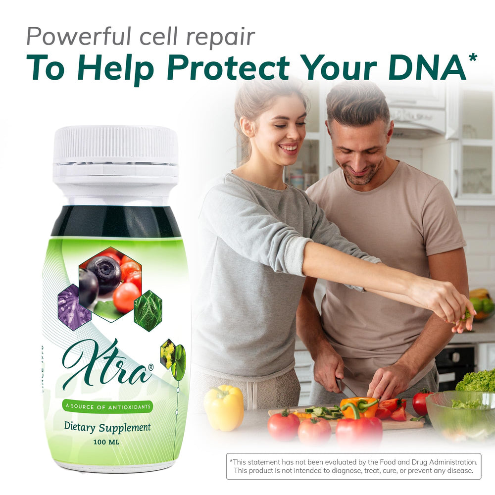 Univera Xtra Minis liquid shot captures a vibrant, easy-to-take format.