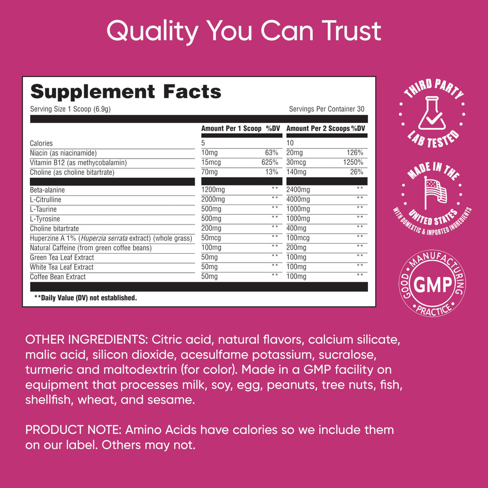 Two scoops of Universal U Boost & Focus for stronger energy and focus before workouts.