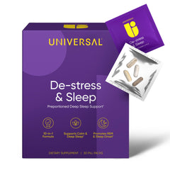 Universal U De-Stress & Sleep pack hero promotes convenient nightly rest.