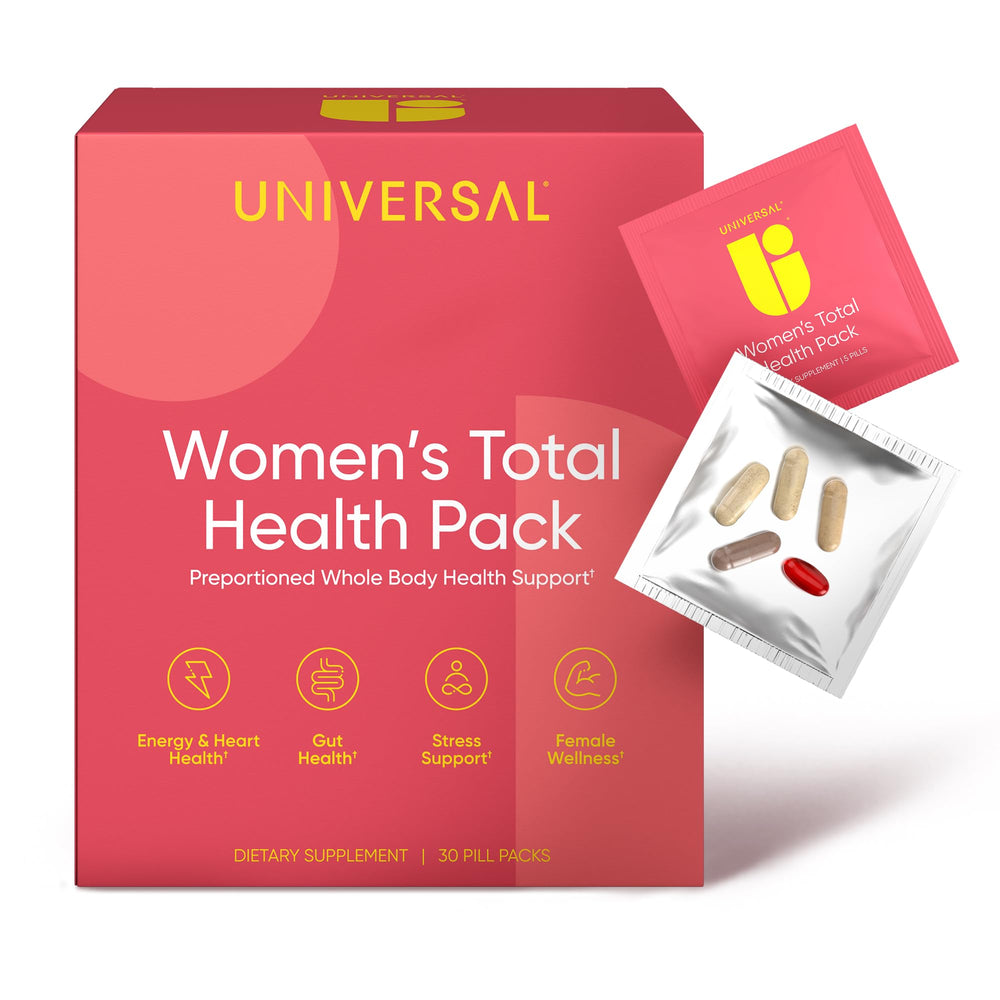 Universal U Total Health packs box front, ideal for a convenient on-the-go wellness routine