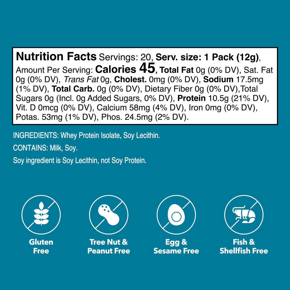 Unjury 20-pack stick packs portable protein on the go.