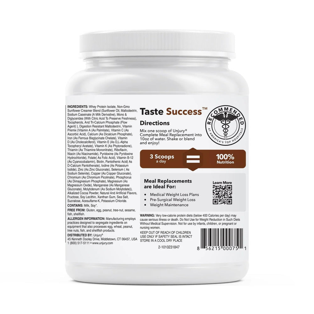 Unjury chocolate shake image for on-the-go nutrition.