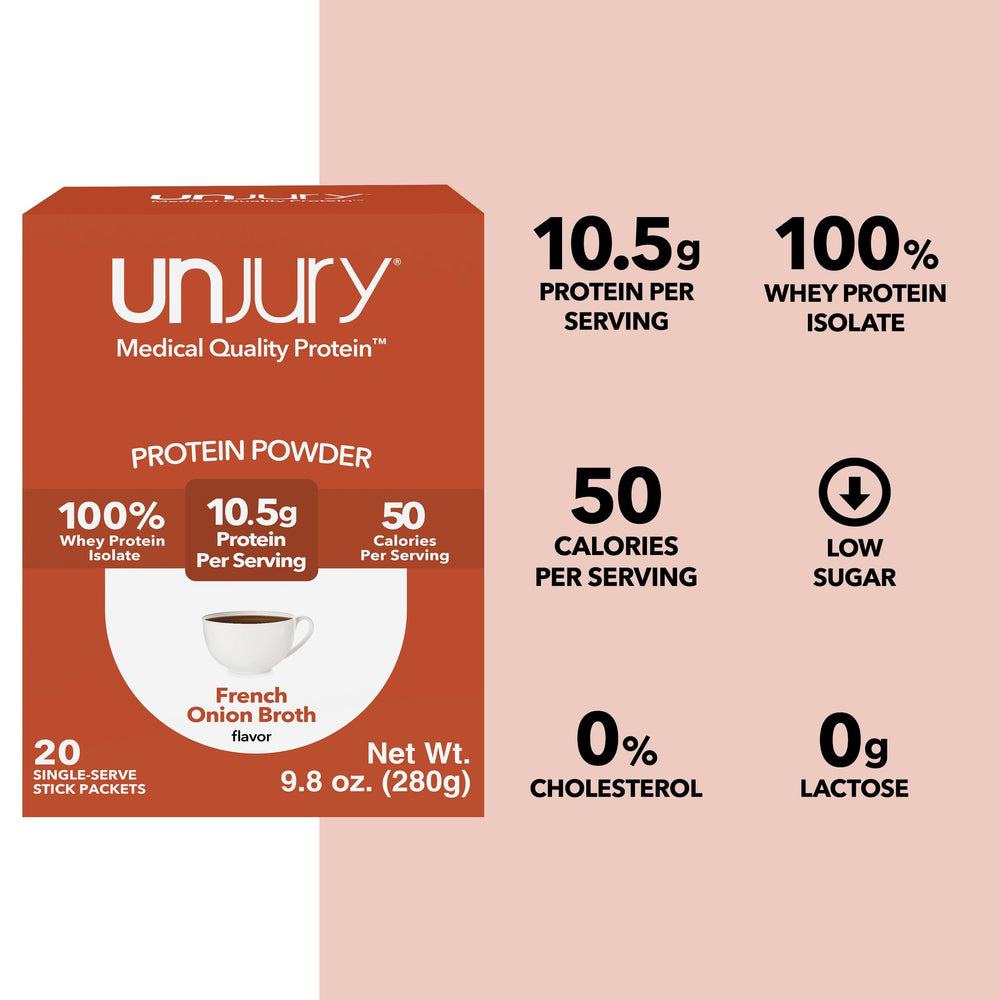 Unjury French Onion stick packet closeup highlights mess-free serving