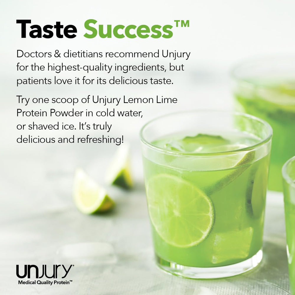 Open-up shot showing Unjury Lemon Lime label and ingredients.