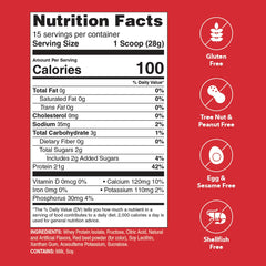 Unjury Strawberry whey powder pour—low carb formula for balanced nutrition.