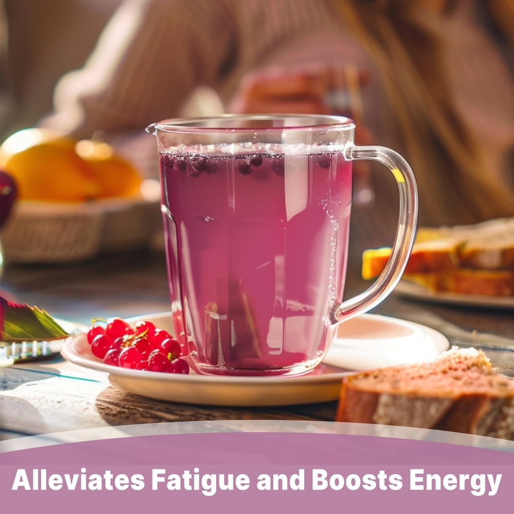 UNLEASH'D ORGANIC Mulberry Juice Powder close-up highlighting vibrant natural color.