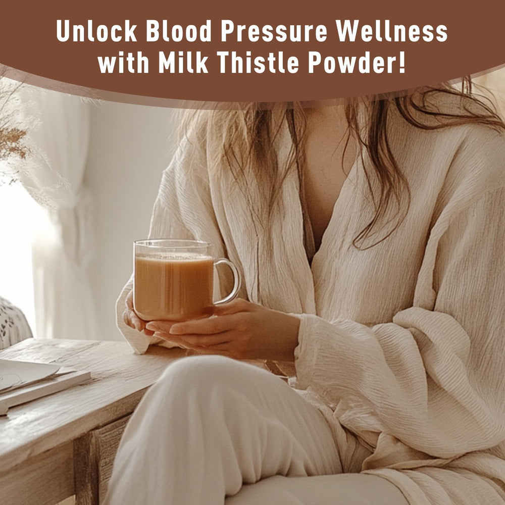 Glass of tea infusion using UNLEASH'D Milk Thistle Powder suggests a gentle daily routine