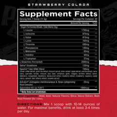 Close-up of bottle label highlighting Setria Glutathione and spermidine ingredients.