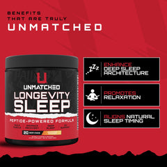 Unmatched Longevity Sleep PeptiSleep scoop highlights the night blend for deeper rest