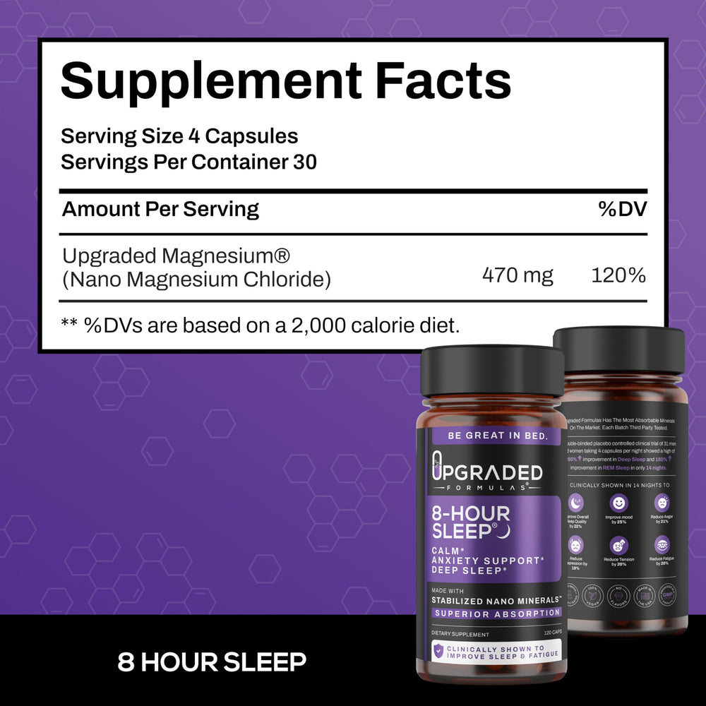 Upgraded Formulas 8-Hour Sleep scoop included for measured servings.