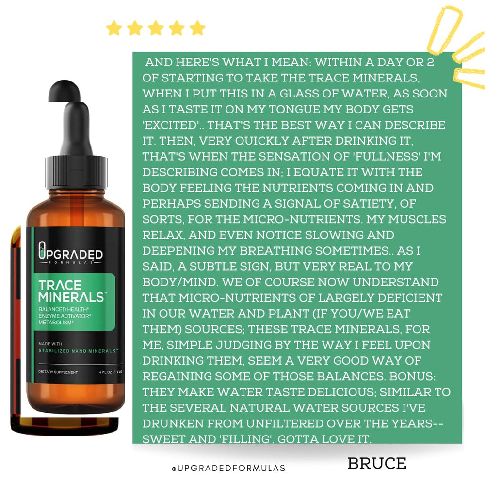 Upgraded Formulas Trace Minerals label info highlights vegan and paleo compatibility