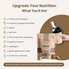 Botella de probióticos UpNourish que apoya la salud intestinal.