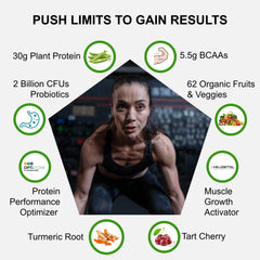 UpNourish chocolate protein powder bag opened for easy post-workout shake.
