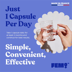 Upsa FEM Urovital daily-dose setup shown for routine use with water.