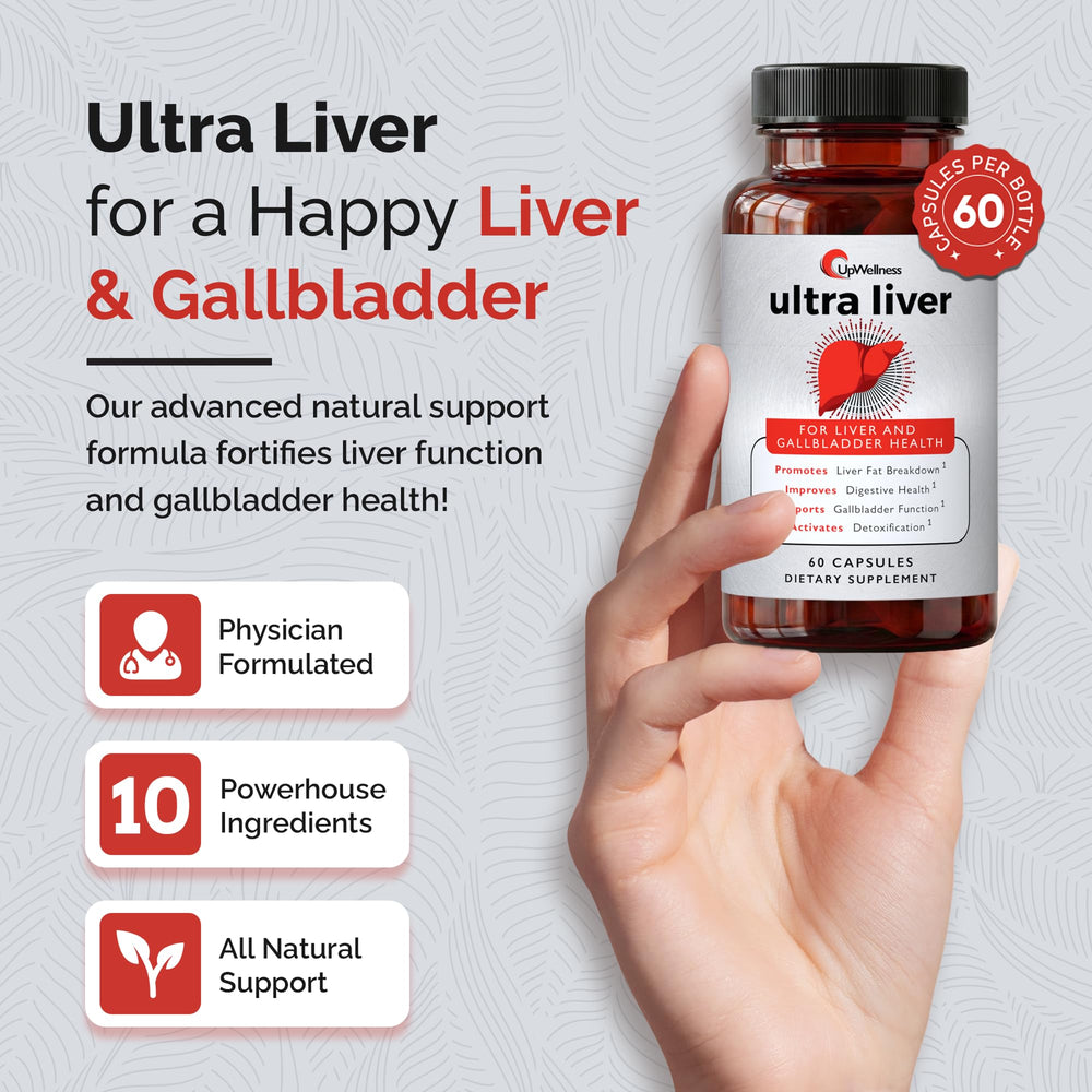Ultra Liver capsules closeup for easy daily wellness.