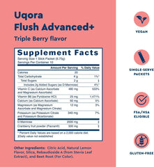 Uqora Flush Advanced+ D‑Mannose action supports quick urinary support.