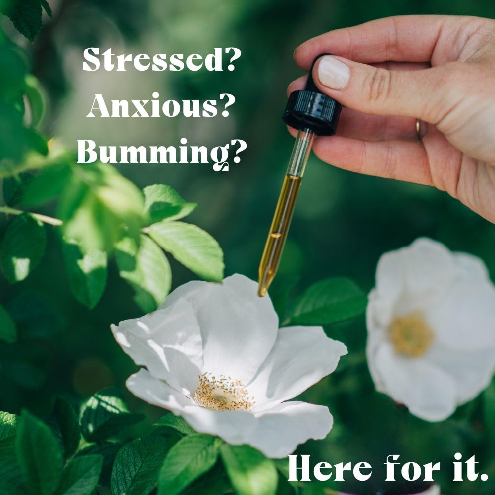 Urban Moonshine Joy Tonic dropper in use for fast-acting calm
