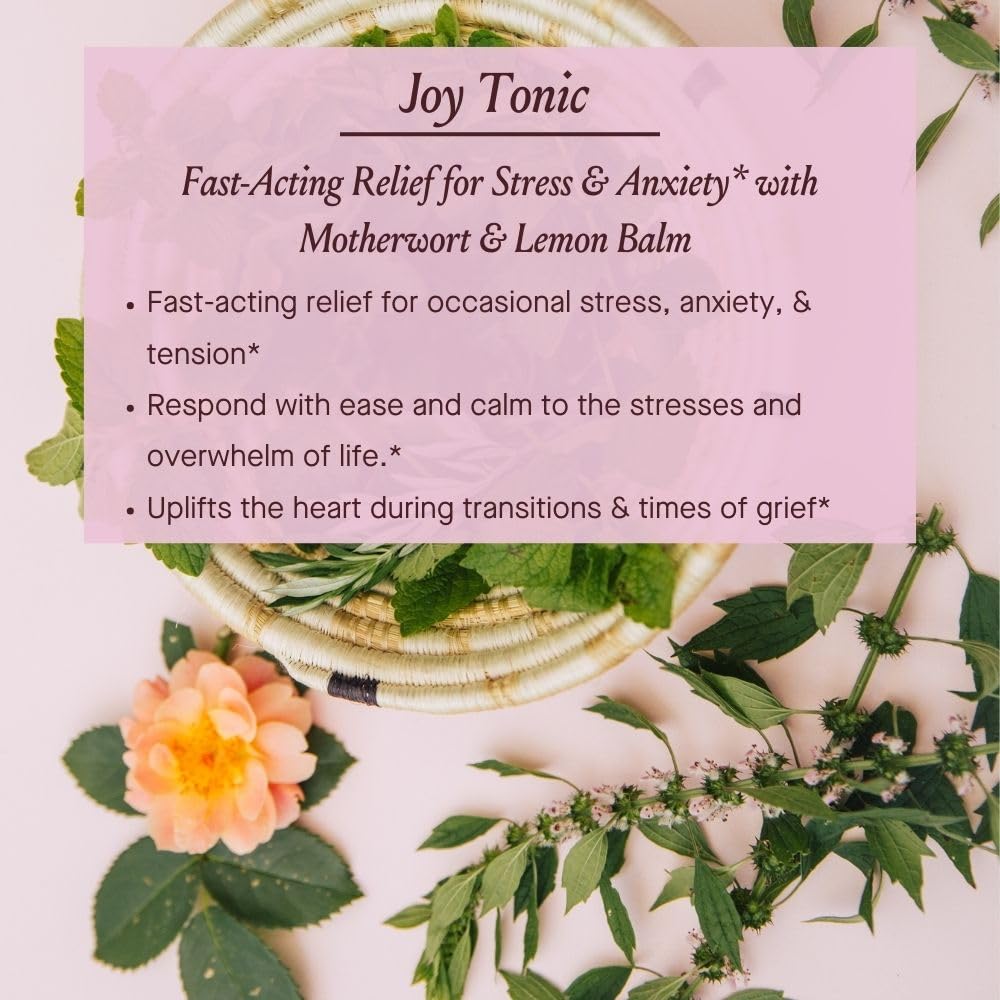Urban Moonshine Joy Tonic label closeup highlights organic nervine herbs