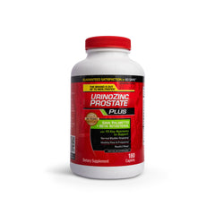 Urinozinc Plus bottle front label for daily prostate support.