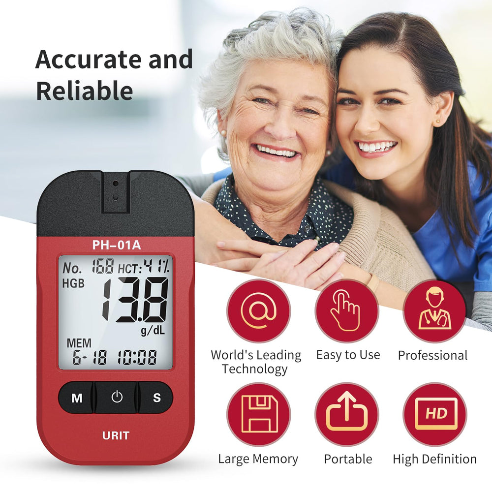 URIT hemoglobin test strips laid out for easy one-step testing