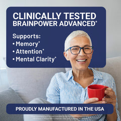 BrainPower Advanced capsules close-up for daily cognitive support