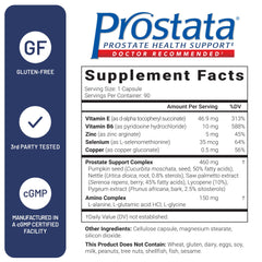 GMP-certified USA manufacturing seal on Prostata packaging.