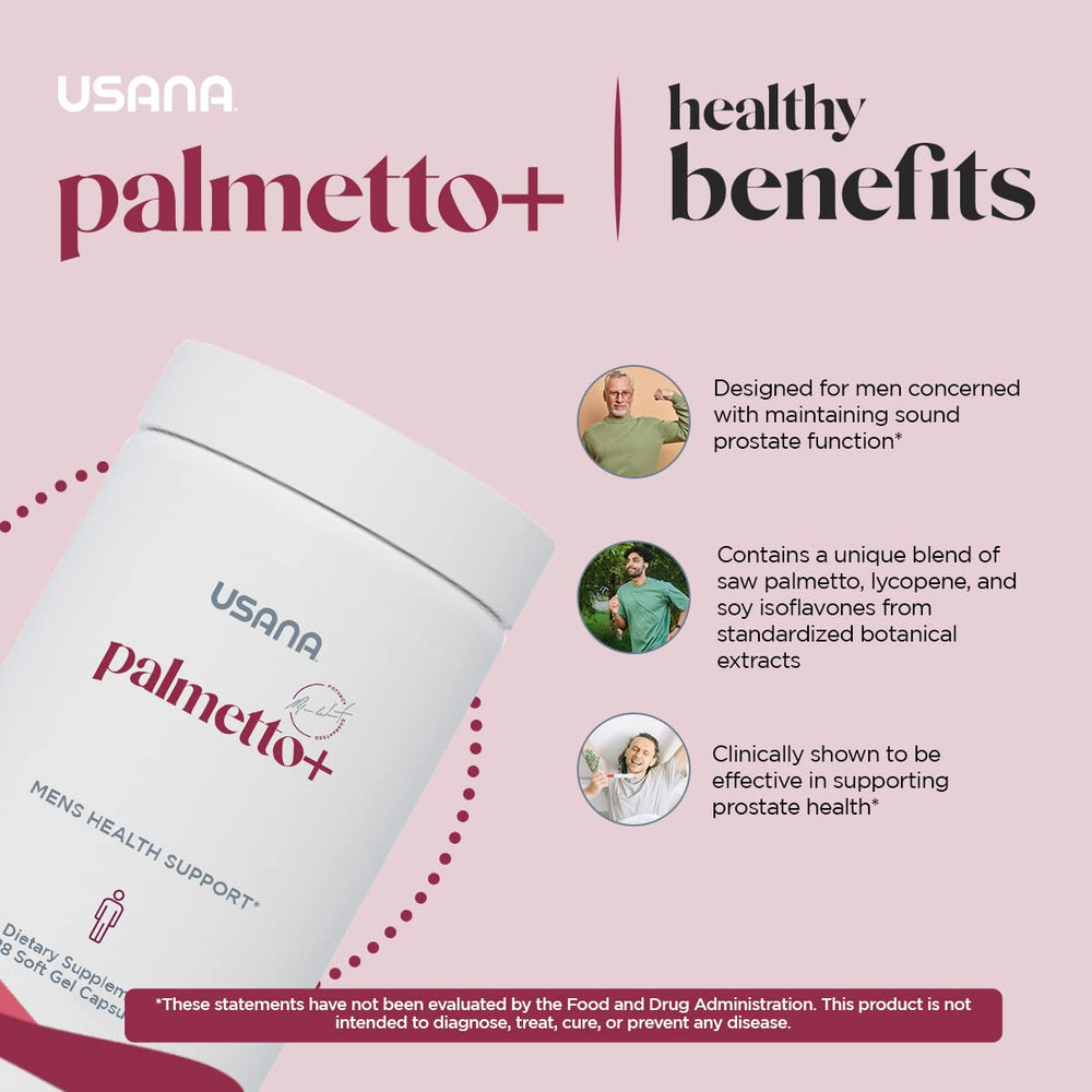 USANA Palmetto Plus soy isoflavones for balanced health support.