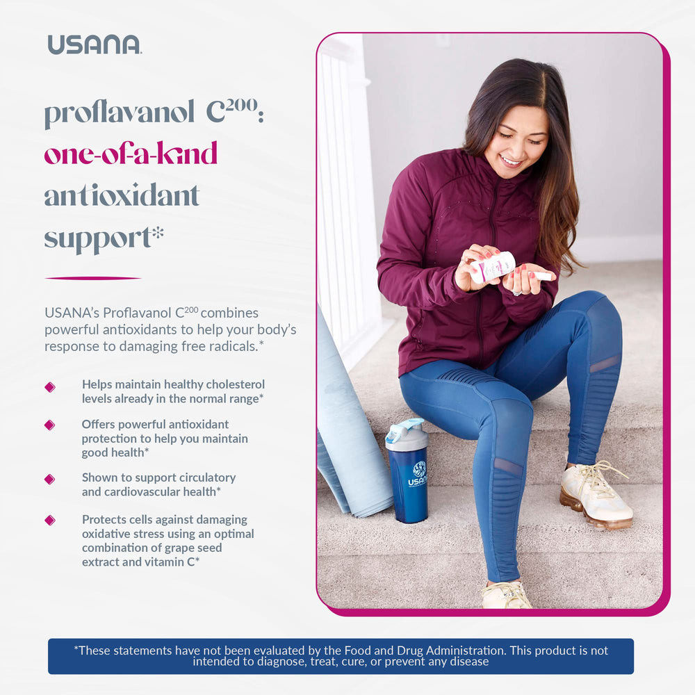 USANA Proflavanol C200 usage scene depicts consistent antioxidant habits