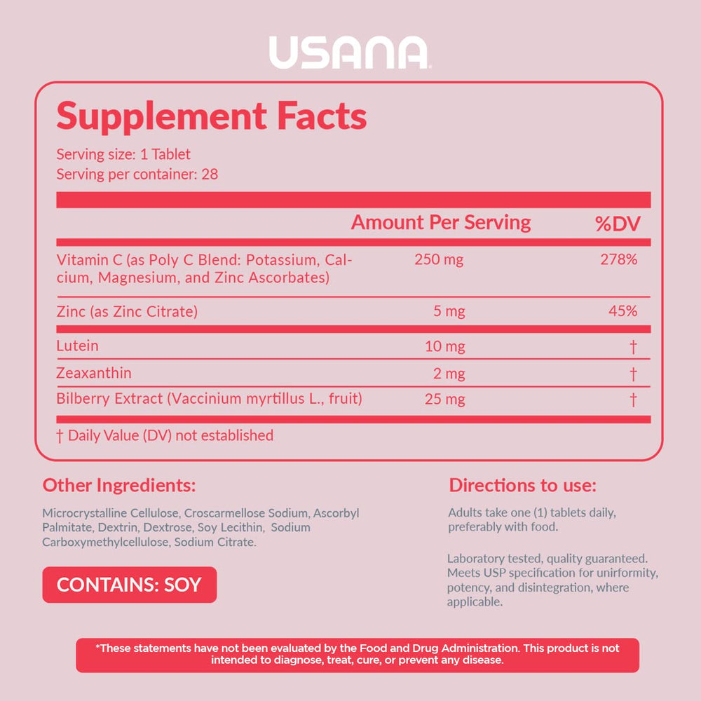 USANA Visionex DS bottle front for daily eye support