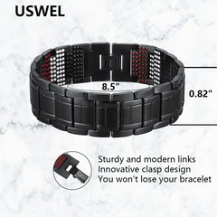 USWEL Strengthen bracelet packaging with velvet pouch suggests premium gifting.