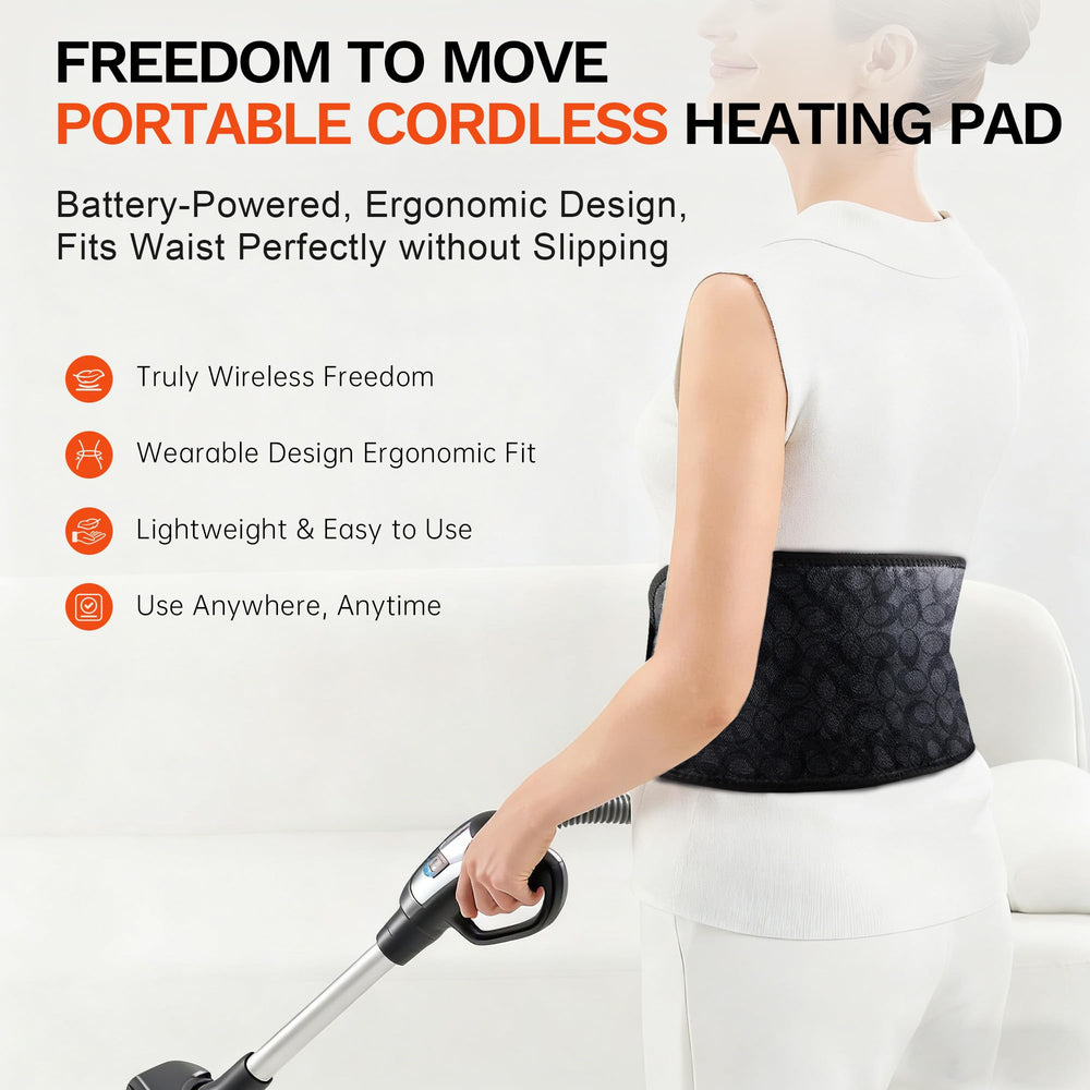 UTK lumbar focus belt resting on the lower back for targeted heat.