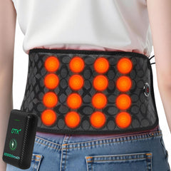 UTK cordless heating belt front view for portable back support